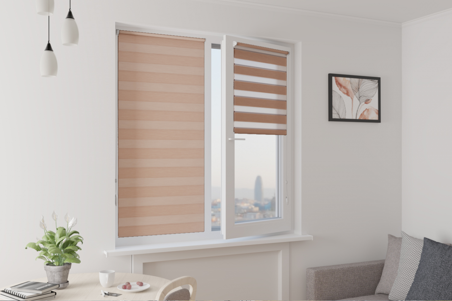 Рулонные шторы зебра